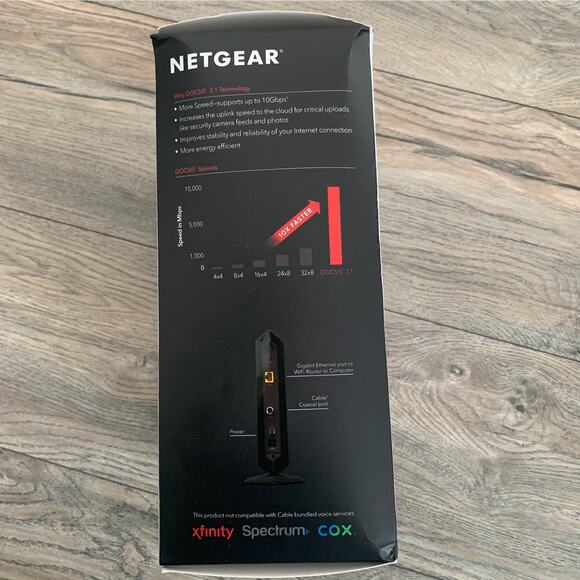 NETGEAR CM1000 ULTRA-HIGH SPEED CABLE MODEM‎ DOCSIS 3.1 -EUC - Picture 4 of 5